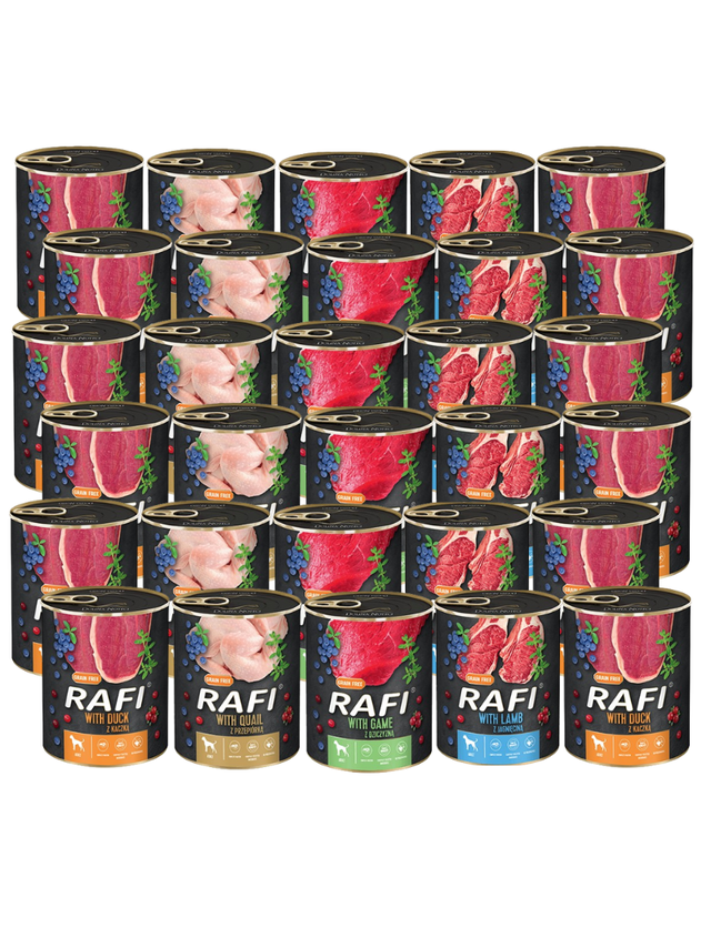 DOLINA NOTECI Rafi dla psa mix smaków 30x800g