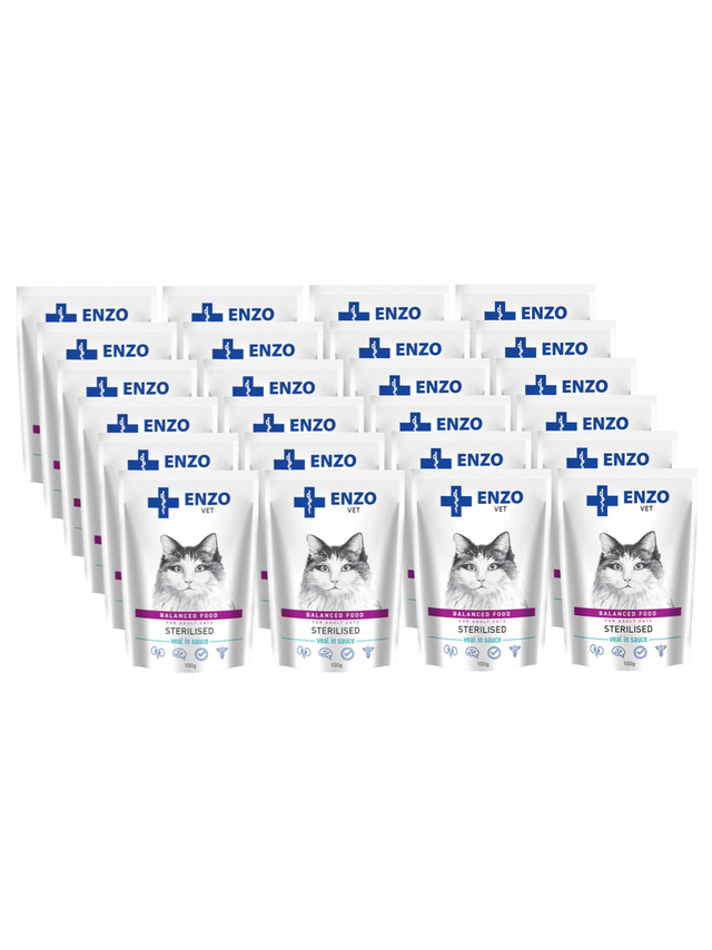 ENZO VET Sterilised  z cielęciną w sosie 24x100g