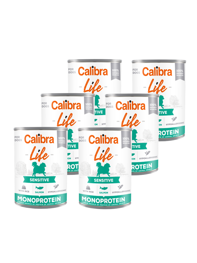 CALIBRA Dog Life Sensitive Salmon with rice 6x400g