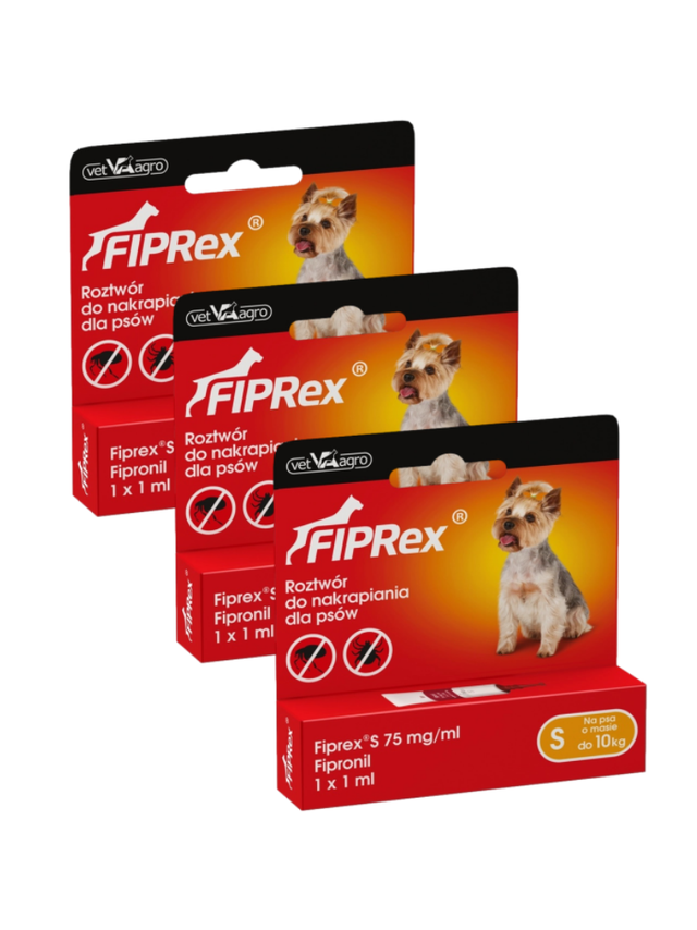 Fiprex S, 75 mg/ml, roztwór do nakrapiania dla psów (3szt)