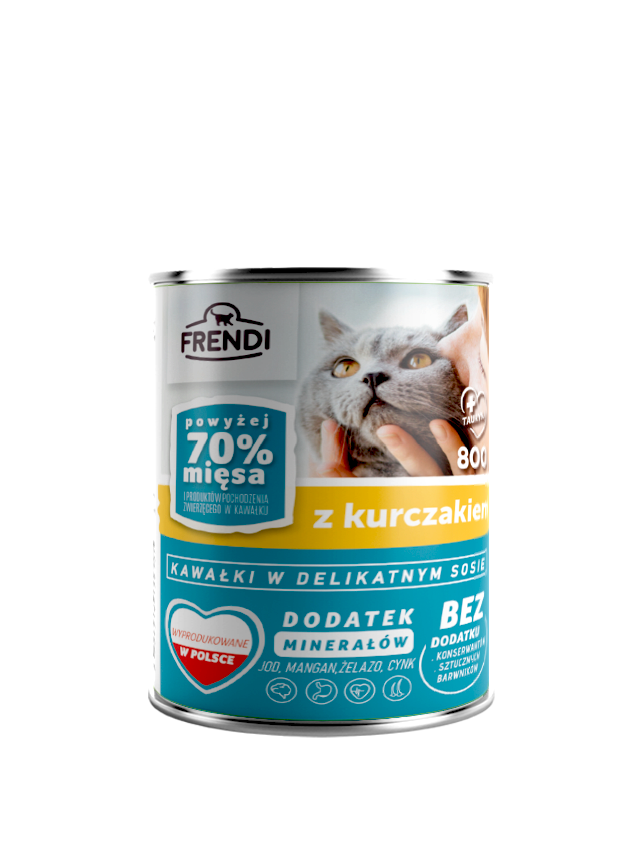 Frendi kawałki w delikatnym sosie z kurczakiem 800g dla kota