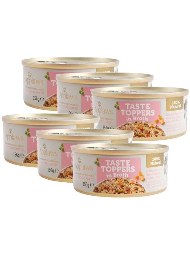 Applaws Taste Toppers Naturalna Mokra Karma dla Psów kurczak z szynką i warzywami 6x156g
