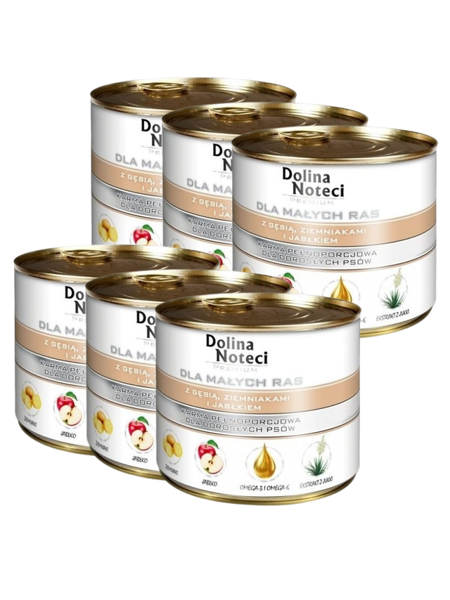 Dolina Noteci PREMIUM dla psów małych ras  z gęsią ziemniakami i jabłkiem 6x185 g