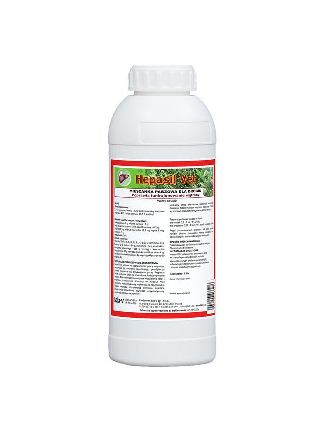 Lab-v Hepasil Vet Dla Drobiu - Mieszanka Paszowa Dla Drobiu Na Poprawę Funkcjonowania Wątroby 1kg