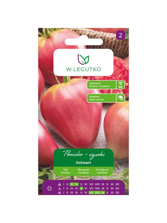 Pomidor gruntowy wysoki (Oxheart) Coeur de Boeuf - owoce b. duże