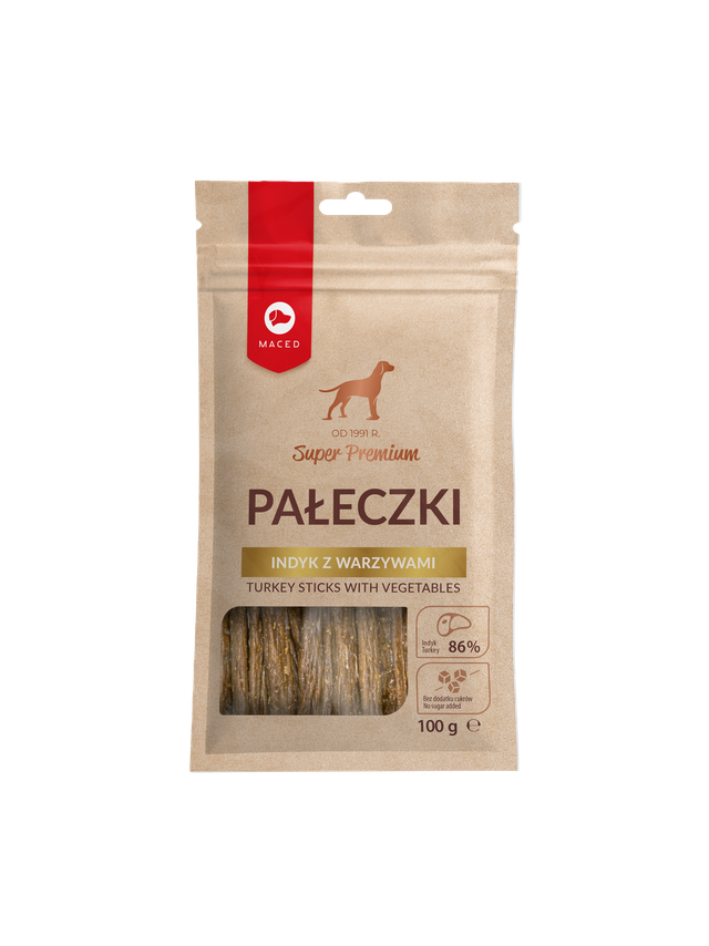 MACED Pałeczki indyk z warzywami 100g