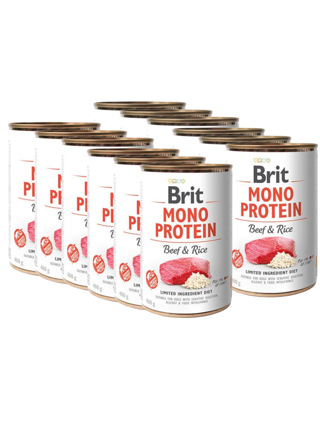 BRIT MONO PROTEIN BEEF & BROWN RICE 12x400g