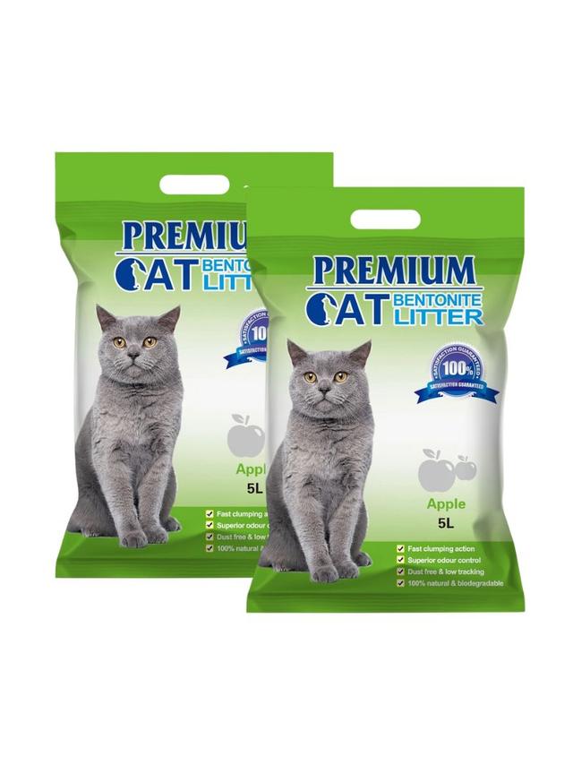 Premium Cat Żwirek Bentonitowy Zbrylający - Jabłkowy dla kota 2x5L