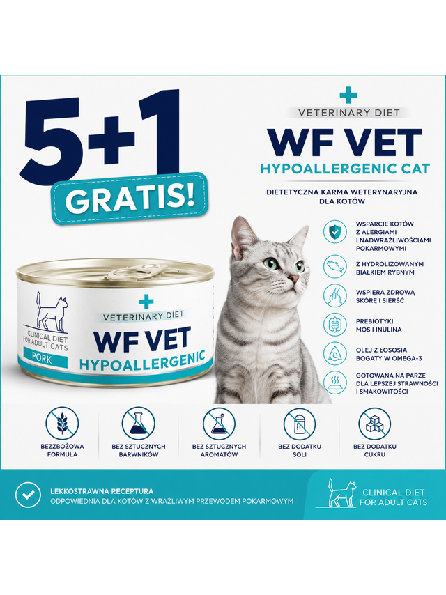 WF VET Hypoallergenic cat pork 6x85g