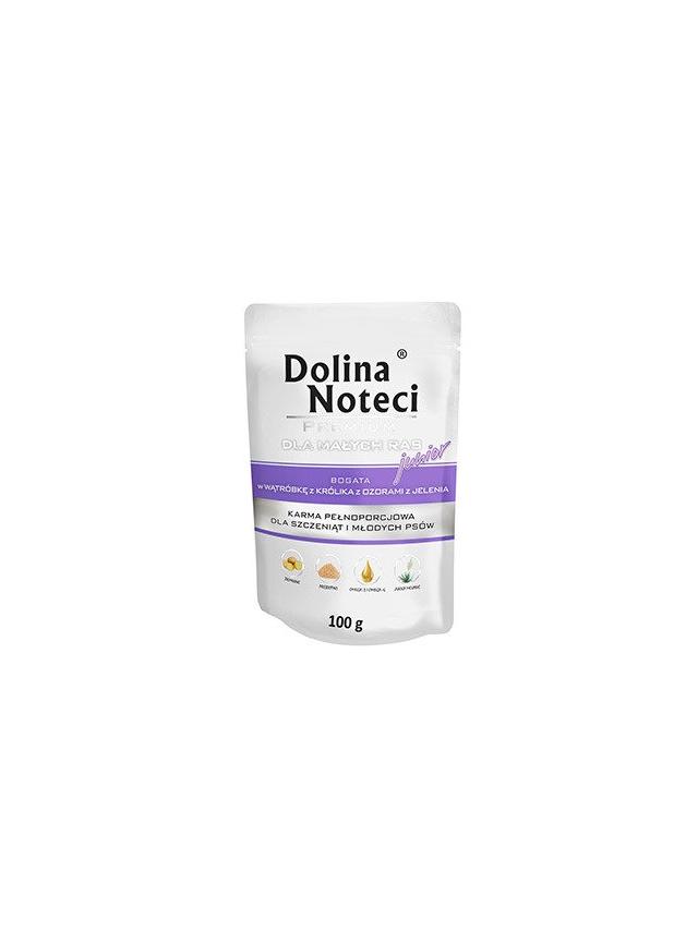 Dolina Noteci PREMIUM dla psów małych ras JUNIOR bogata w wątróbkę z królika z ozorami z jelenia saszetka 100g
