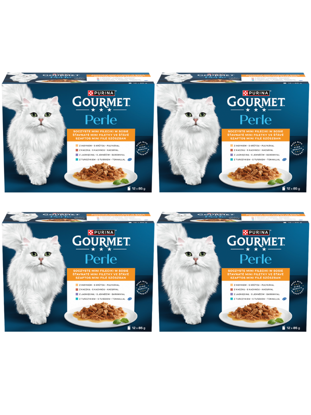 Gourmet Perle Karma dla dorosłych kotów soczyste mini fileciki w sosie 48x85 g