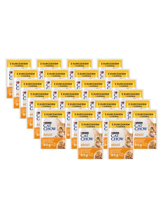 PURINA Cat Chow Adult Karma dla kotów z kurczakiem i cukinią w galaretce 26x85g