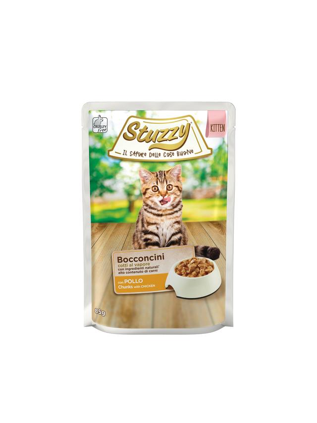 Stuzzy Bocconcini, karma mokra, dla kociąt, kurczak w sosie, 85 g, saszetka
