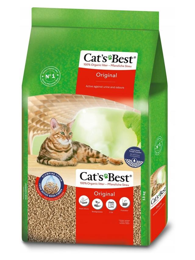 JRS Cats Best Eko Plus - Żwirek Drewniany Zbrylający 30l / 11,8kg/ Opakowanie uszkodzone (9479)!!!