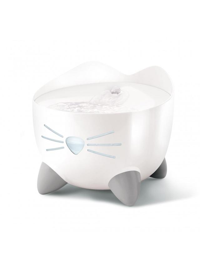 CATIT PIXI Fountain poidło dla kota z miską ze stali nierdzewnej 2,5l, 22x22x19,5 cm