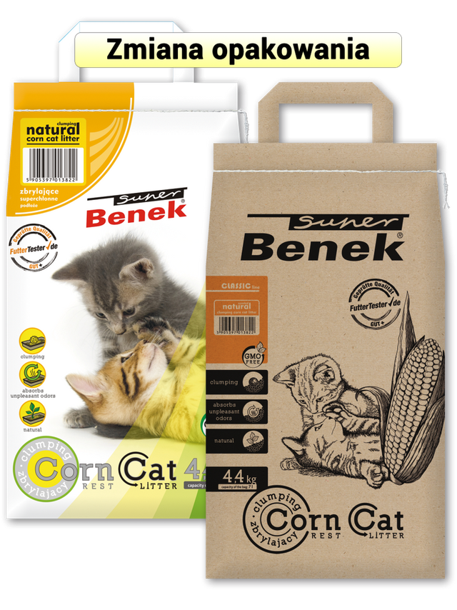 SUPER BENEK Żwirek kukurydziany Corn zapach Naturalny 7L