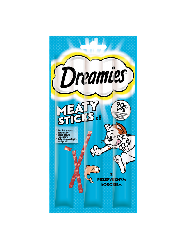 DREAMIES 30g – karma uzupełniająca dla dorosłych kotów, z wybornym łososiem