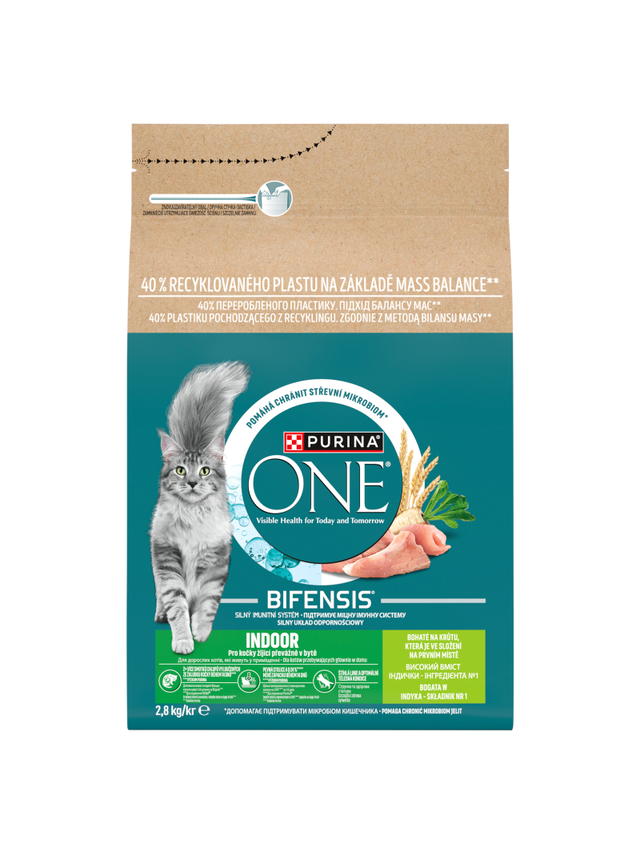 PURINA ONE Bifensis Indoor Karma dla dorosłych kotów bogata w indyka 2,8 kg