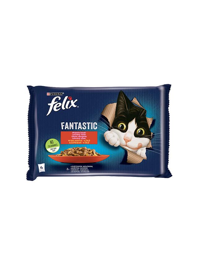 FELIX Wiejskie Smaki w galaretce z wołowina i kurczakiem 4x85g