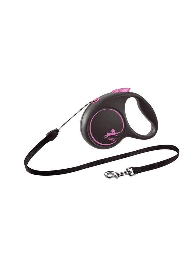 FLEXI Smycz oryginalna Black Design różowa S - 5m do 12kg - linka