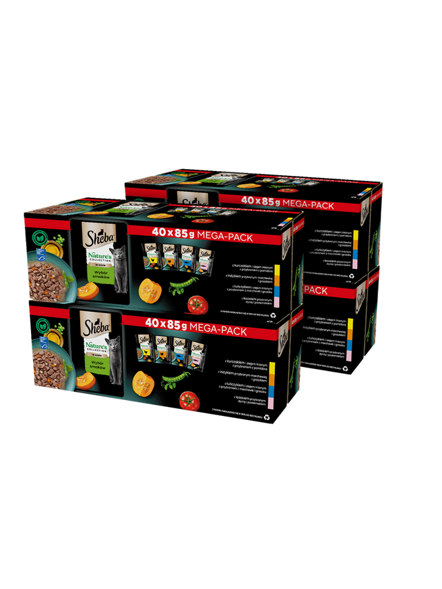 SHEBA Nature’s Collection Wybór Smaków mokra karma pełnoporcjowa dla dorosłych kotów w sosie 160x85g