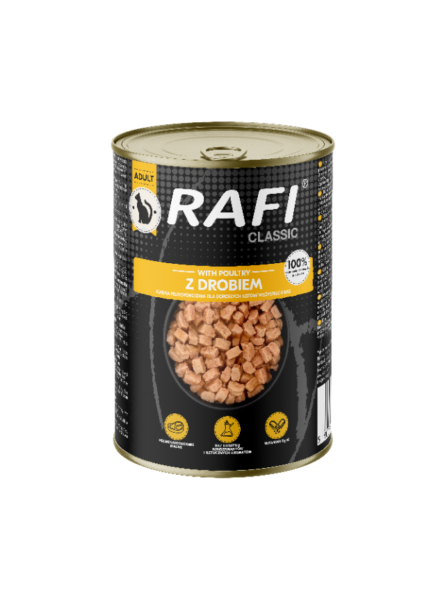 RAFI Cat Kawałki z drobiem w sosie- puszka 415g