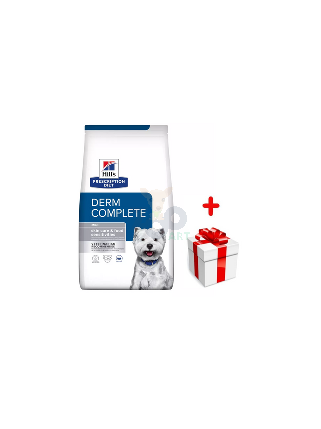 HILL'S PD Prescription Diet Canine Derm Complete Mini 1kg + niespodzianka dla psa GRATIS!