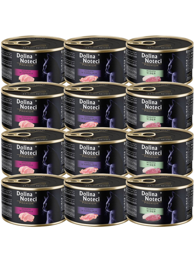 Dolina Noteci Premium  dla kota MIX SMAKÓW 12x185g