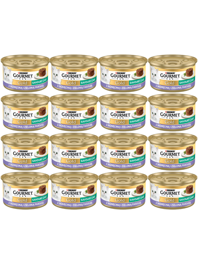 Purina Gourmet Gold Savoury Cake z jagnięciną i zieloną fasolką 48x85g