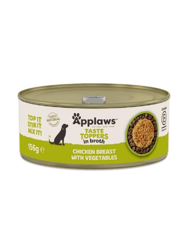 Applaws Taste Toppers Naturalna Mokra Karma dla Psów Kurczak Z Dynią Marchewką I Groszkiem W Bulionie 156g Puszka