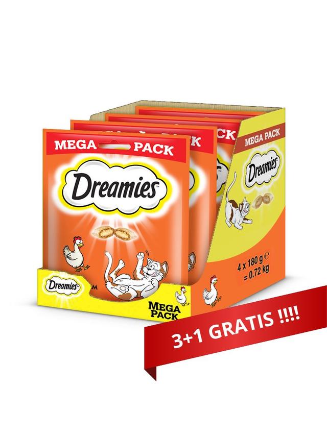 DREAMIES Mega Pack 4x180g - przysmak dla kota z pysznym kurczakiem