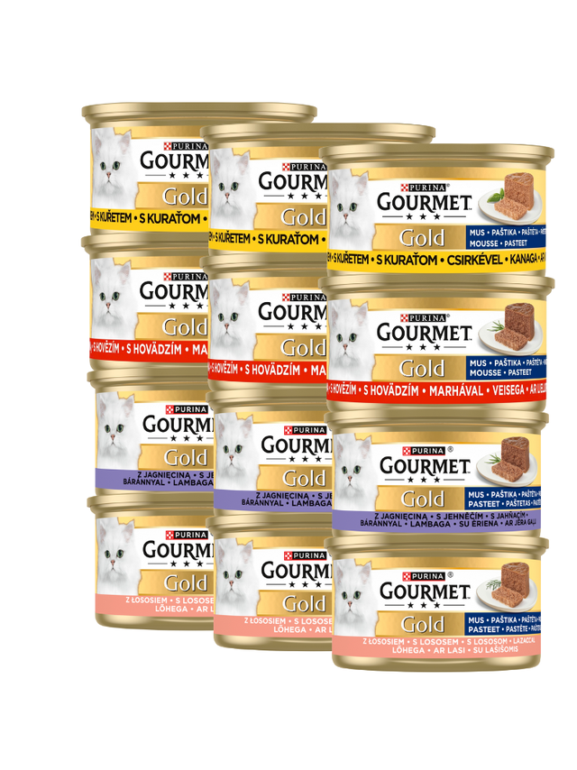 Purina Gourmet Gold mus mix smaków 12x85g