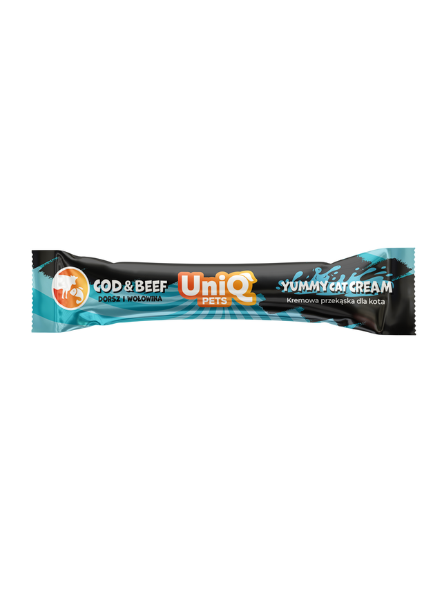 UNIQ PETS PURRCREAM pyszny sosik dla kota z dorszem i wołowiną 15g