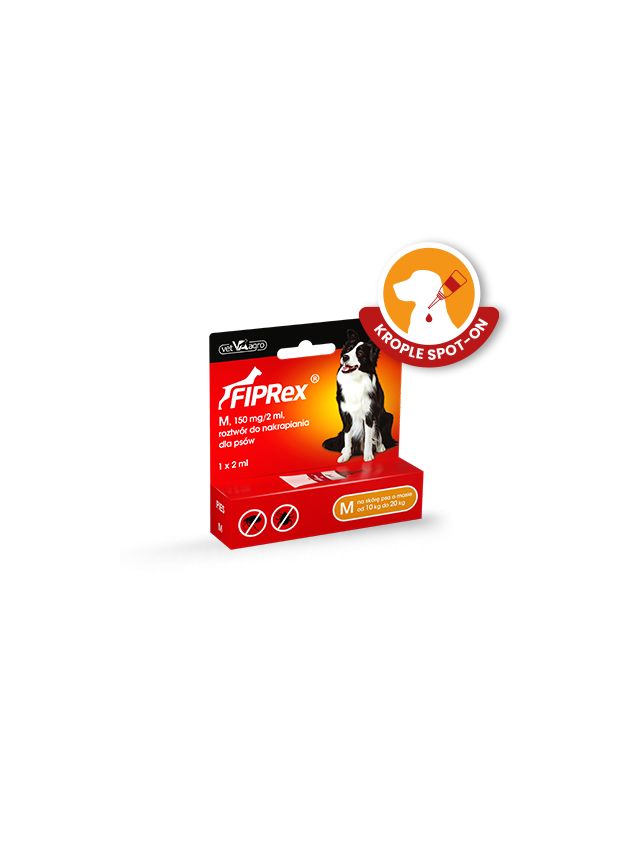 Fiprex M, 150 mg/2ml, roztwór do nakrapiania dla psów