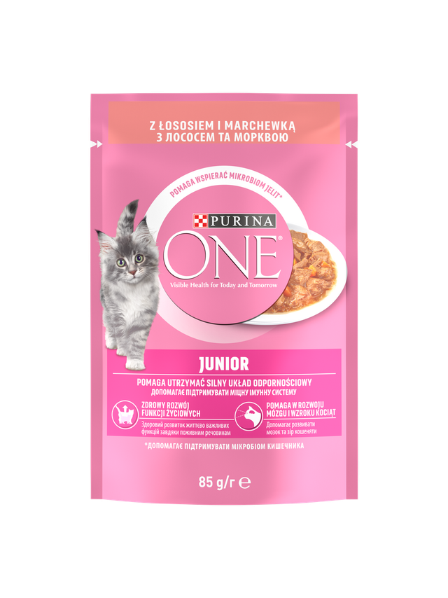 Purina One Junior Karma dla kociąt z łososiem i marchewką 85g