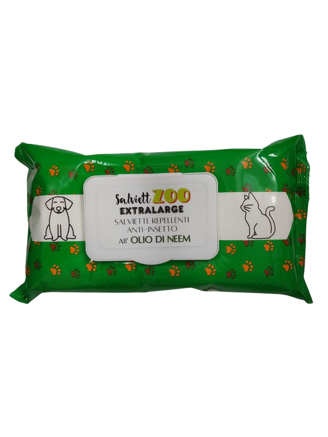 SalviettZOO XL - chusteczki pielęgnacyjne dla psa i kota 40szt (z olejem neem)