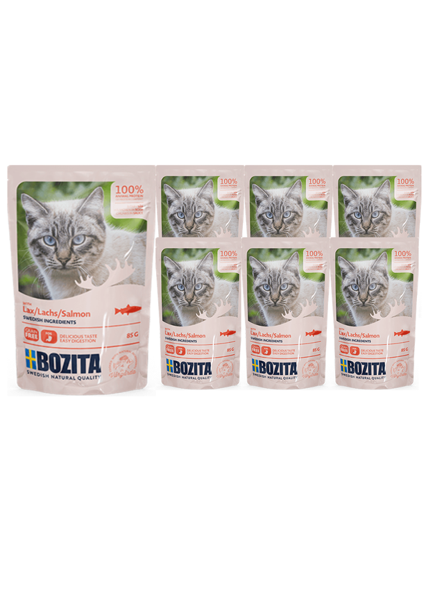BOZITA Kawałki w sosie z łososiem (saszetka) 12x85g