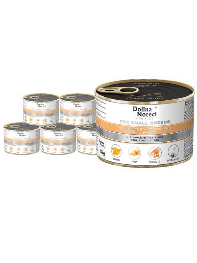 Dolina Noteci PREMIUM dla psów małych ras z bażantem dynią i makaronem 12x185 g