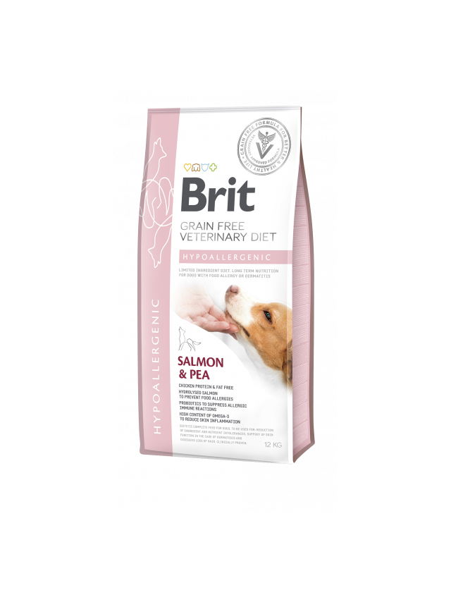 Brit GF veterinary diets dog Hypoallergenic 12 kg /Opakowanie uszkodzone (7805,7844,9040)!!!