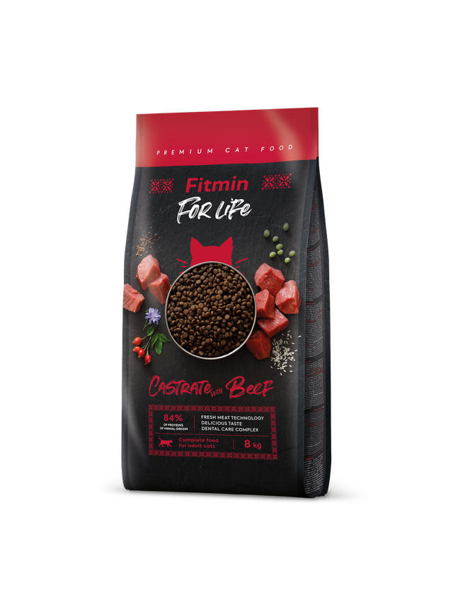 FITMIN Cat For Life Castrate  Beef 8kg