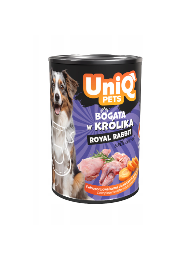 UNIQ PETS Mokra Karma dla psa ROYAL RABBIT 375g
