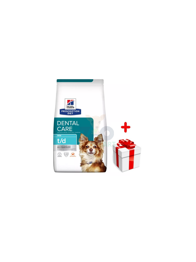HILL'S PD Prescription Diet Canine t/d Mini Dental Care 3kg + niespodzianka dla psa GRATIS!