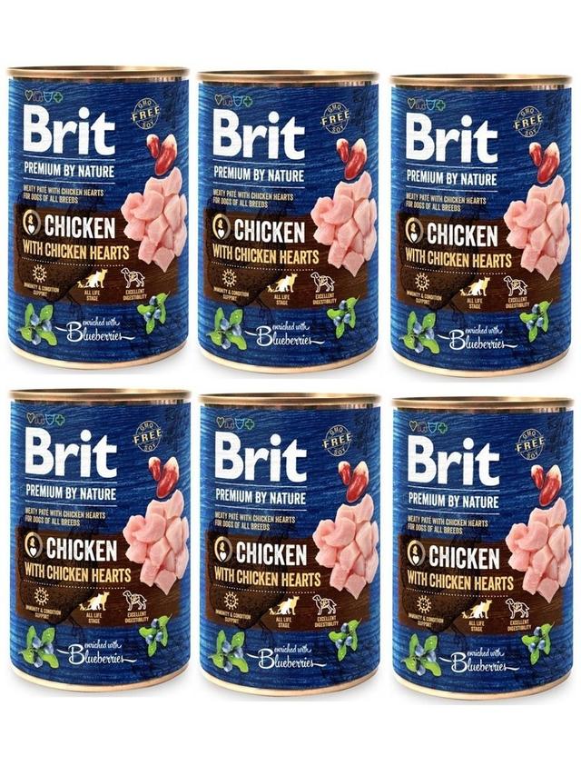Brit Premium by Nature Chicken With Chicken Hearts 6x800g