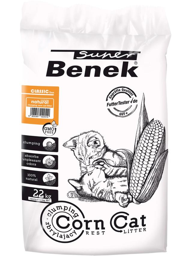 SUPER BENEK Żwirek kukurydziany Corn zapach Naturalny 35L