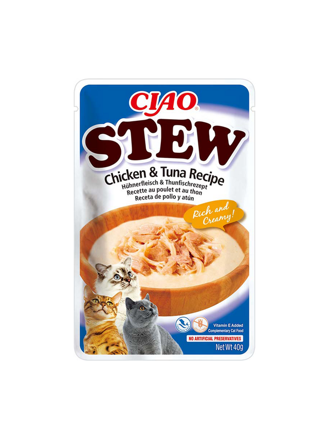 INABA  Cat Ciao Stew - kremowa potrawka dla kota o smaku kurczaka i tuńczyka 40g