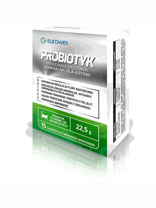 Eurowet Probiotyk w saszetkach dla kotów 15 x 1,5g