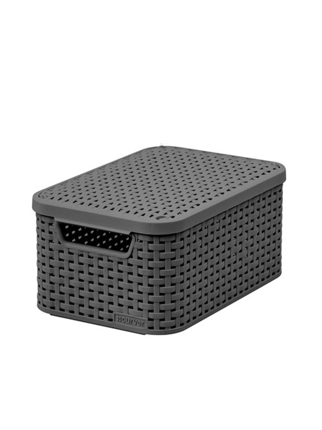 Curver Koszyk z pokrywą Rattan Style S szary