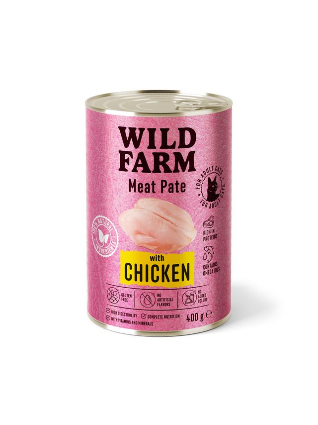 WILD FARM Pate with Chicken 400g - bezglutenowa karma dla kota