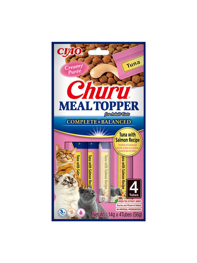 INABA  Cat Meal Topper Tuna With Salmon Recipe 4x14 (56g)