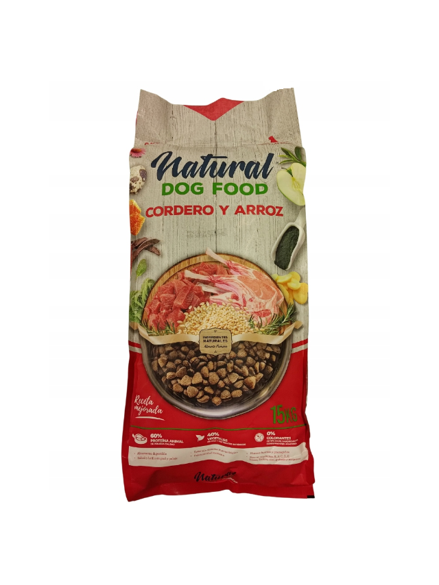 Natural Dog Food Jagnięcina & Cielęcina 15kg. 62% mięsa - Bez kurczaka